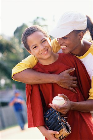 Portrait of Mother and Son Playing Baseball Stock Photo - Rights-Managed, Code: 700-00477805