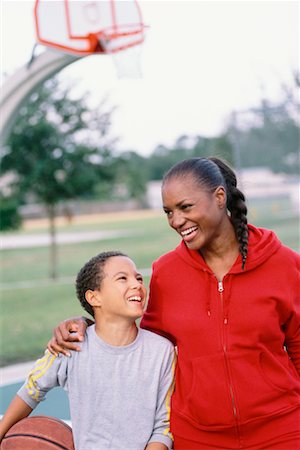 simsearch:700-00514116,k - Mother and Son Playing Basketball Stock Photo - Rights-Managed, Code: 700-00477811