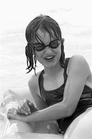 Girl Getting Splashed by Waves Stock Photo - Rights-Managed, Code: 700-00507053