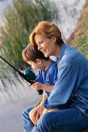 Mother and Son Fishing Stock Photo - Rights-Managed, Code: 700-00515135