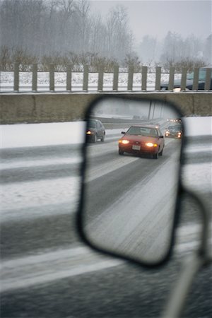 Cars in Side-View Mirror on Highway 417 in Winter, Ottawa, Ontario, Canada Stock Photo - Rights-Managed, Code: 700-00516108