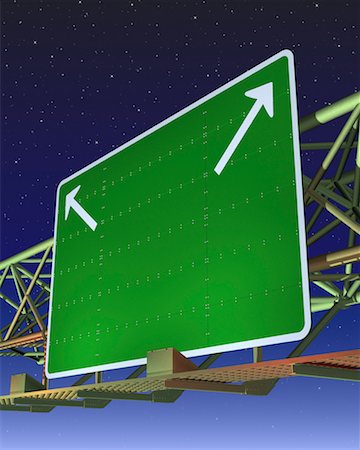 Empty Road Sign with Arrows Stock Photo - Rights-Managed, Code: 700-00519481
