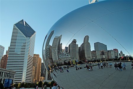 simsearch:700-00608810,k - Reflections in Cloud Gate, Millennium Park, Chicago, Illinois, USA Stock Photo - Rights-Managed, Code: 700-00529897