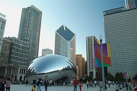simsearch:700-00608810,k - Cloud Gate, Millennium Park, Chicago, Illinois, USA Stock Photo - Rights-Managed, Code: 700-00529901