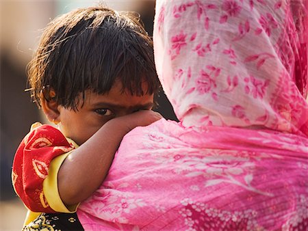 shy baby - Child in Mother's Arms, Mumbai, India Stock Photo - Rights-Managed, Code: 700-00520944