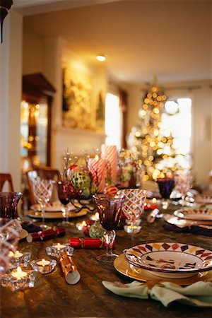 simsearch:700-00547217,k - Table Set for Christmas Dinner Stock Photo - Rights-Managed, Code: 700-00521595