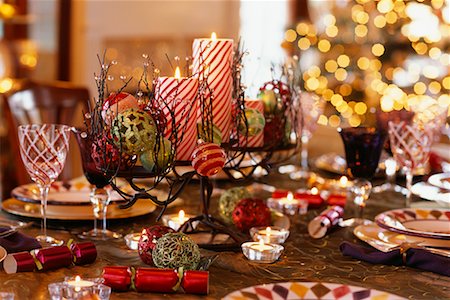 simsearch:700-00547217,k - Table Set for Christmas Dinner Stock Photo - Rights-Managed, Code: 700-00521596