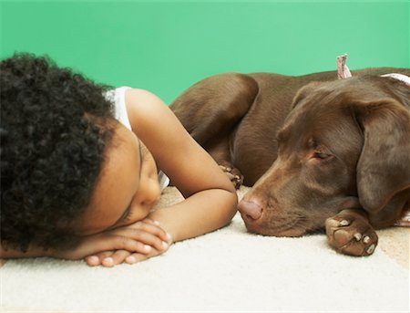 simsearch:700-00897631,k - Boy and His Dog Sleeping Stock Photo - Rights-Managed, Code: 700-00522898