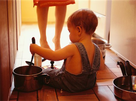 Baby Playing With Pots and Pans Stock Photo - Rights-Managed, Code: 700-00523165