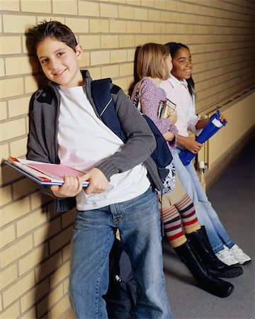 pictures of a little girl whispering - Children in School Hallway Stock Photo - Rights-Managed, Code: 700-00523452