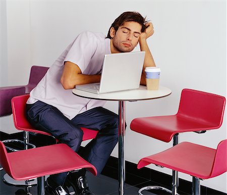 Man Asleep at Computer Stock Photo - Rights-Managed, Code: 700-00523771