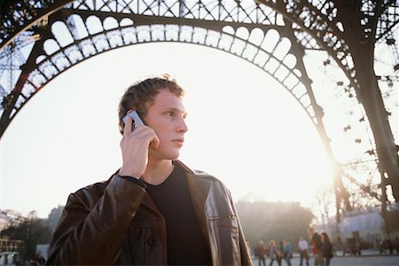 simsearch:700-00189516,k - Man on Cell Phone in Front of Eiffel Tower, Paris, France Stock Photo - Rights-Managed, Code: 700-00530197