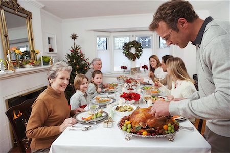 simsearch:700-00623518,k - Man Carving Turkey for Christmas Dinner Stock Photo - Rights-Managed, Code: 700-00547144