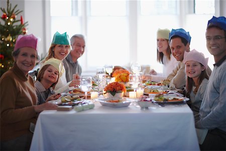 simsearch:700-00069467,k - Portrait of Family at Christmas Dinner Stock Photo - Rights-Managed, Code: 700-00547148