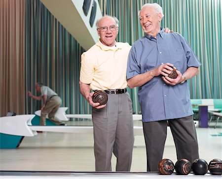 simsearch:600-01073545,k - Portrait of Men In Bowling Alley Stock Photo - Rights-Managed, Code: 700-00549129