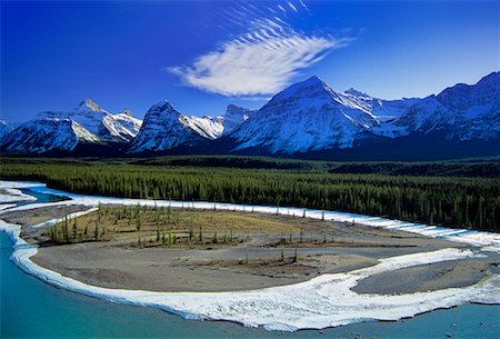 Goat Lick Viewpoint, Athabasca River, Jasper National Park, Alberta, Canada Stock Photo - Rights-Managed, Code: 700-00549260