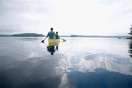 father and son mirroring - People Canoeing Stock Photo - Rights-Managed, Code: 700-00549737