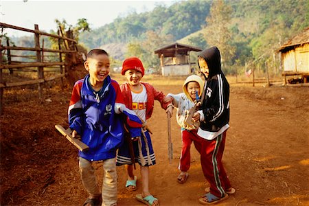 Children Playing, Karen Nation, Thailand Stock Photo - Rights-Managed, Code: 700-00543660