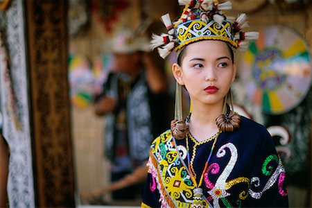 sibu - Young Woman In Traditional Dress, Sibu, Sarawak, Borneo, Malaysia Stock Photo - Rights-Managed, Code: 700-00555546