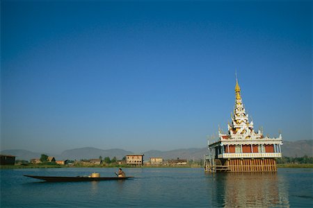 Lake and Temple, Inle Lake, Myanmar Stock Photo - Rights-Managed, Code: 700-00556043