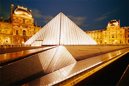 pyramid glass ceilings - Exterior of The Louvre, Paris, France Stock Photo - Rights-Managed, Code: 700-00556459