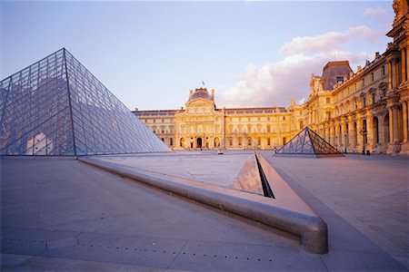 pyramid glass ceilings - Exterior of Louvre, Paris, France Stock Photo - Rights-Managed, Code: 700-00556450