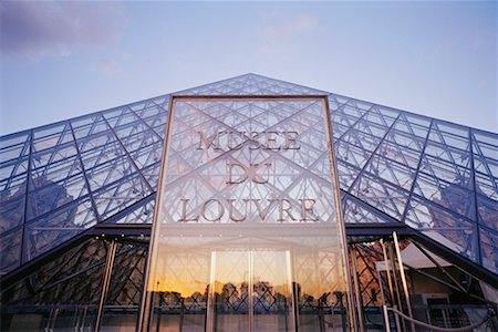 pyramid glass ceilings - Exterior of Pyramid at Louvre, Paris, France Stock Photo - Rights-Managed, Code: 700-00556452