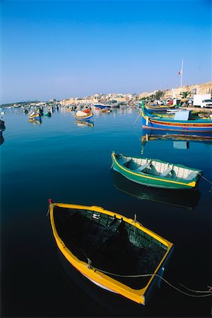 simsearch:700-00031108,k - Anchored Boats, Marsaxlokk, Malta Stock Photo - Rights-Managed, Code: 700-00556627