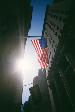 simsearch:614-06624688,k - American Flag on Wall Street, New York City, New York, USA Stock Photo - Rights-Managed, Code: 700-00556657