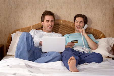 Male Couple Home Shopping Stock Photo - Rights-Managed, Code: 700-00557379