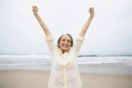 simsearch:700-00377960,k - Woman Cheering at Beach Stock Photo - Rights-Managed, Code: 700-00550376