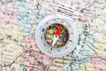 Compass on Map of France Stock Photo - Rights-Managed, Code: 700-00551107