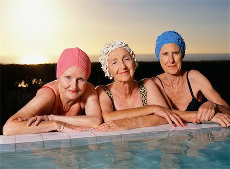 Portrait of Women by Swimming Pool Stock Photo - Rights-Managed, Code: 700-00552874