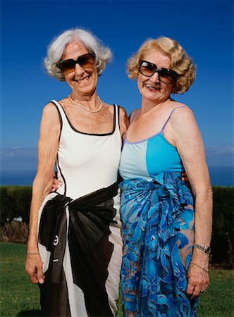 fat old ladies posing - Two Women Friends Posing In Swimwear Stock Photo - Rights-Managed, Code: 700-00552925