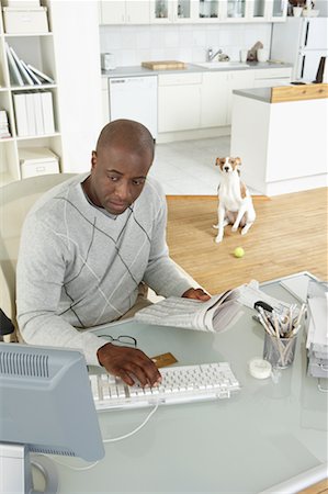 simsearch:700-00045560,k - Man in Home Office with Dog Stock Photo - Rights-Managed, Code: 700-00560868
