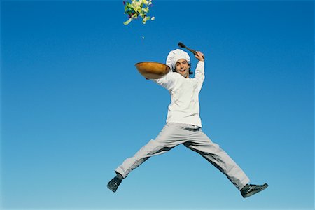 Chef Jumping in Air Stock Photo - Rights-Managed, Code: 700-00588738