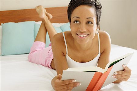 simsearch:700-00606802,k - Woman Reading Book in Bed Stock Photo - Rights-Managed, Code: 700-00605077