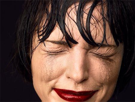 simsearch:649-07520416,k - Close-up of A Woman's Face With Mascara Dripping Stock Photo - Rights-Managed, Code: 700-00606536