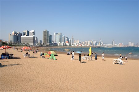 People's Bathing Beach #2, Yellow Sea, Qingdao, China Stock Photo - Rights-Managed, Code: 700-00606593