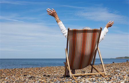 simsearch:700-01163568,k - Woman in Beach Chair with Arms in Air Stock Photo - Rights-Managed, Code: 700-00606962