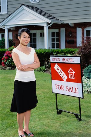 simsearch:700-03508131,k - Portrait of Woman Outside of New Home Stock Photo - Rights-Managed, Code: 700-00608643