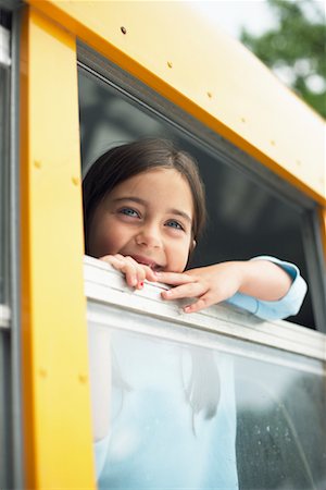 excited kids on first day of school - Girl on School Bus Stock Photo - Rights-Managed, Code: 700-00609032