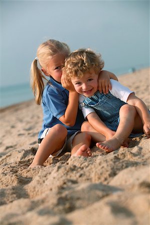 pictures of a little girl whispering - Children at the Beach Stock Photo - Rights-Managed, Code: 700-00609366