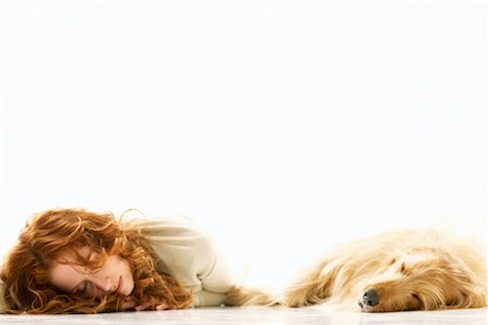 simsearch:700-00522867,k - Woman And Dog Sleeping Stock Photo - Rights-Managed, Code: 700-00609722