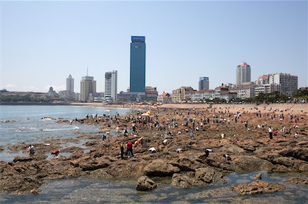 People at Beach, Yellow Sea, Qingdao, China Stock Photo - Rights-Managed, Code: 700-00603776