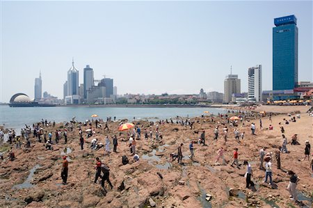 People at Beach, Yellow Sea, Qingdao, China Stock Photo - Rights-Managed, Code: 700-00603773