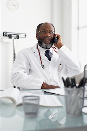 simsearch:700-00616627,k - Doctor Talking on Phone in Office Stock Photo - Rights-Managed, Code: 700-00616616