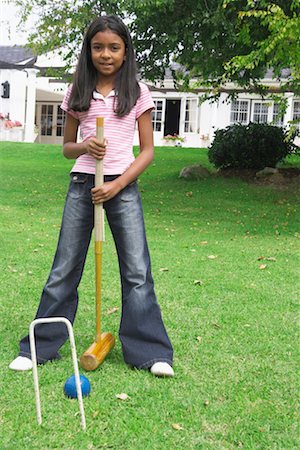 simsearch:700-02047006,k - Young Girl Playing Croquet Stock Photo - Rights-Managed, Code: 700-00617634