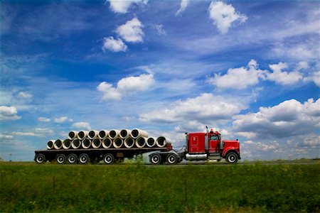 side view tractor trailer truck - Transport Truck on Highway Stock Photo - Rights-Managed, Code: 700-00618329