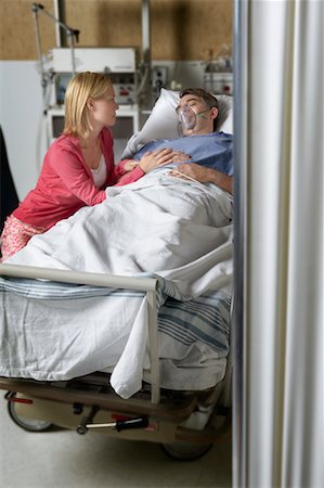 sad oxygen - Wife Visiting Husband in Hospital Stock Photo - Rights-Managed, Code: 700-00610981